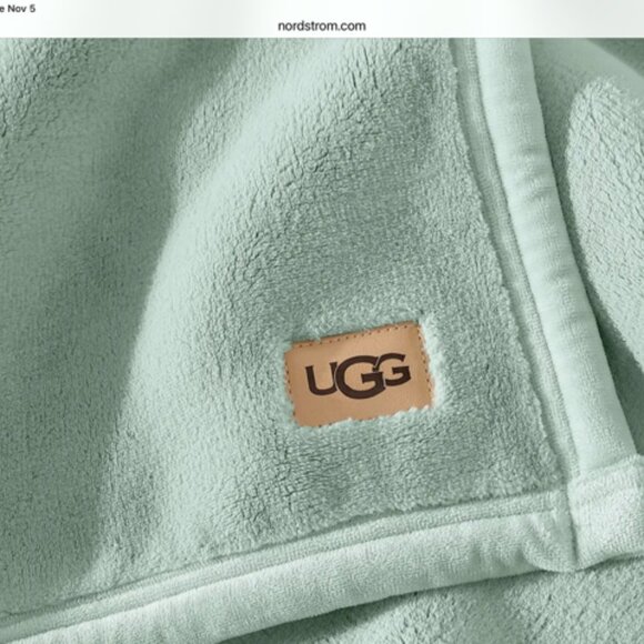 UGG Coco Luxury Plush Pillow Covers Minty Green Velour X2 - Picture 1 of 8